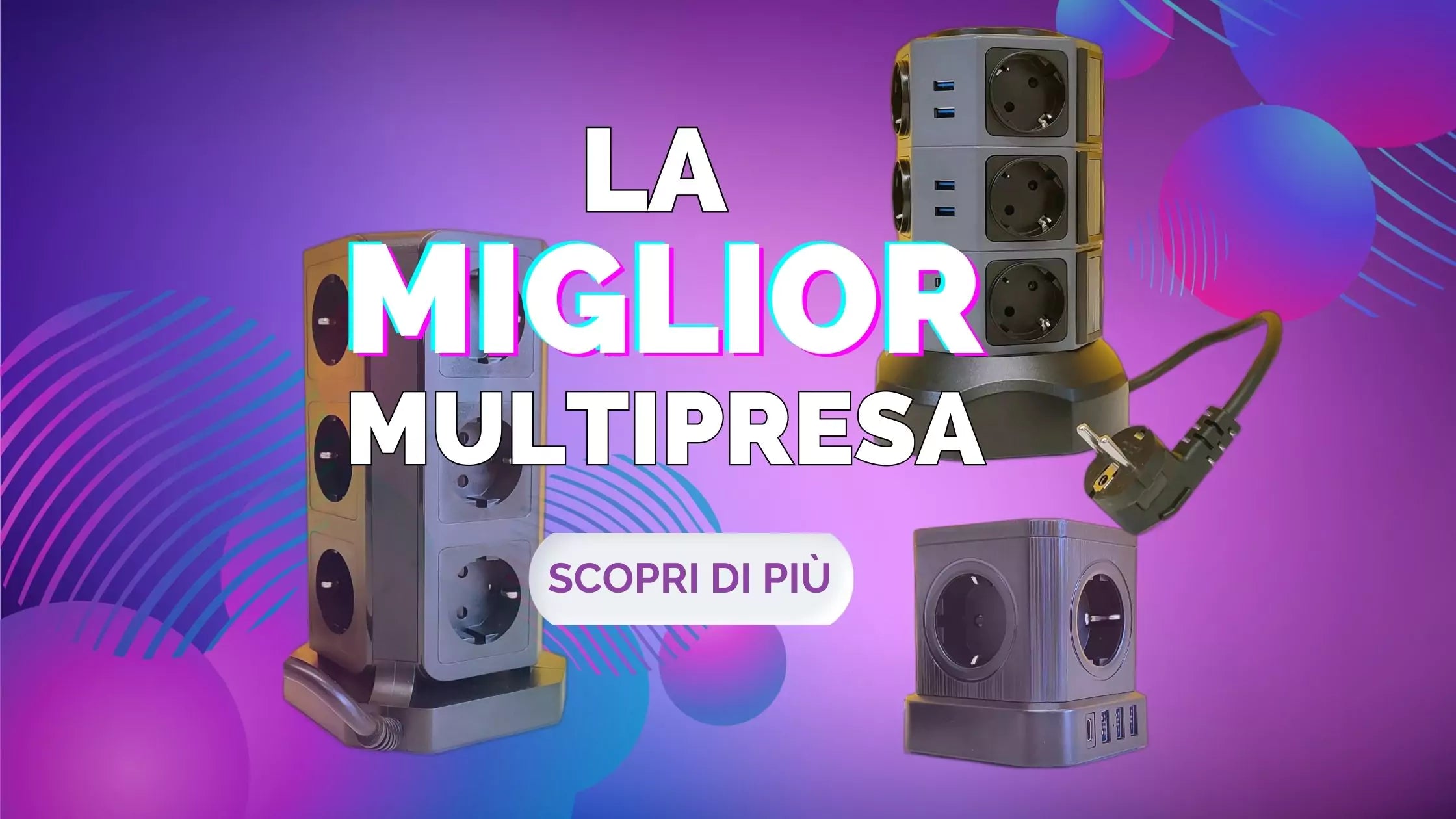 Multipresa a torre, protezione e ordine per cavi e dispositivi Multipresa a torre, protezione e ordine per cavi e dispositivi